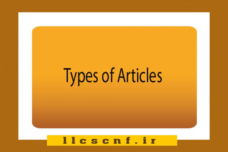 Types of Articles Accepted by the Conference Types of Articles Accepted by the Conference